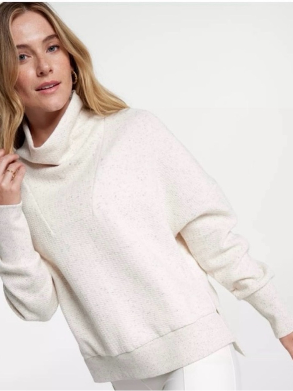 CALIA by Carrie Underwood Cream Turtleneck Pullover